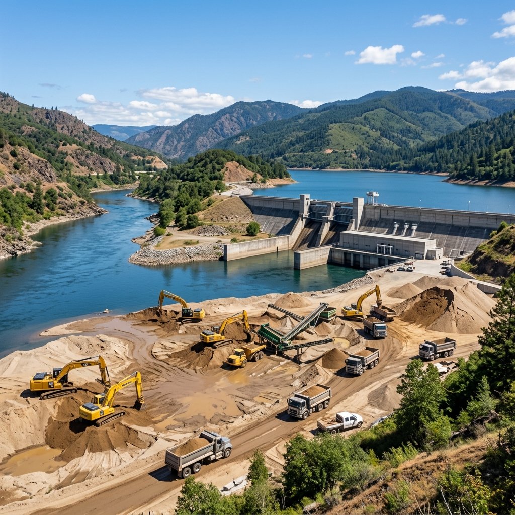 River Sand Mining from Dam